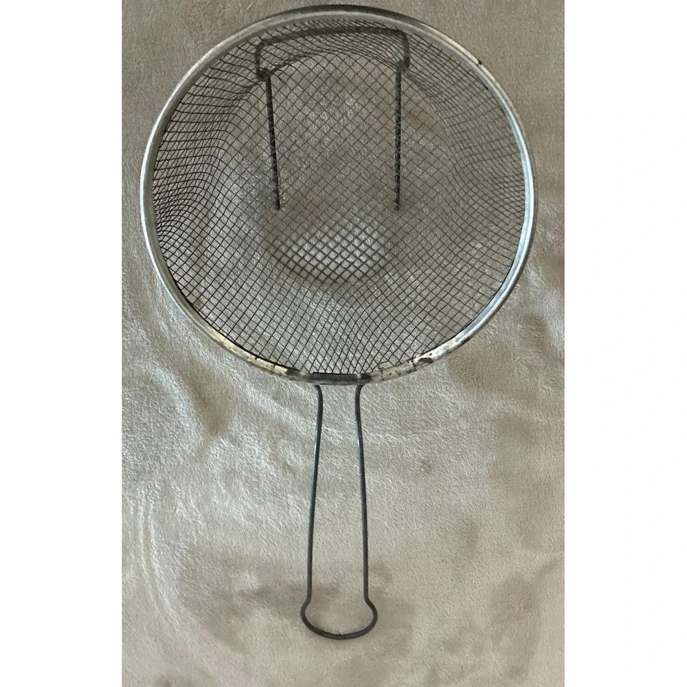 Vintage‎ Round Stainless Mesh Basket 7 Inch French Fryer Basket With Handle